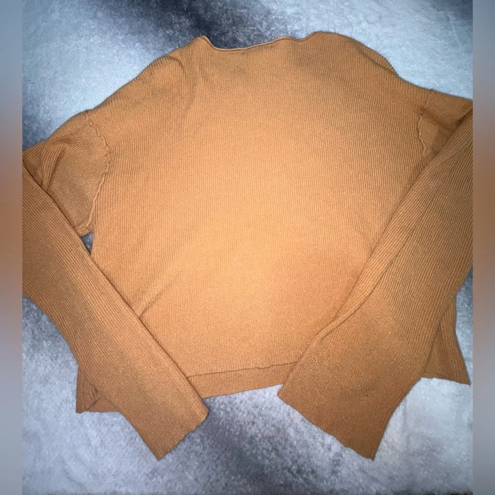 &merci Tan Ribbed Oversized Cropped Sweater‎ Top Small S